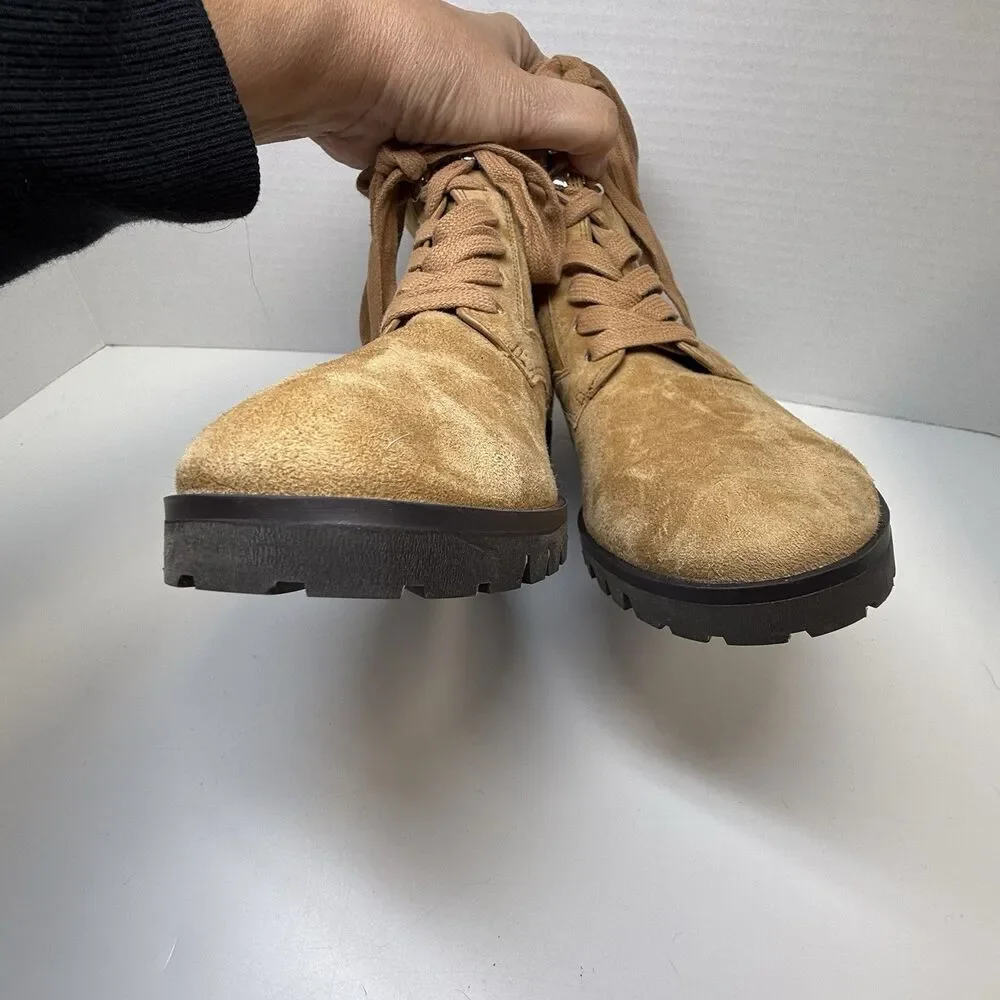 Kate Spade New York Reagan Faux Stearling Lined Lug Sole Suede Boot Sz 5.5 New